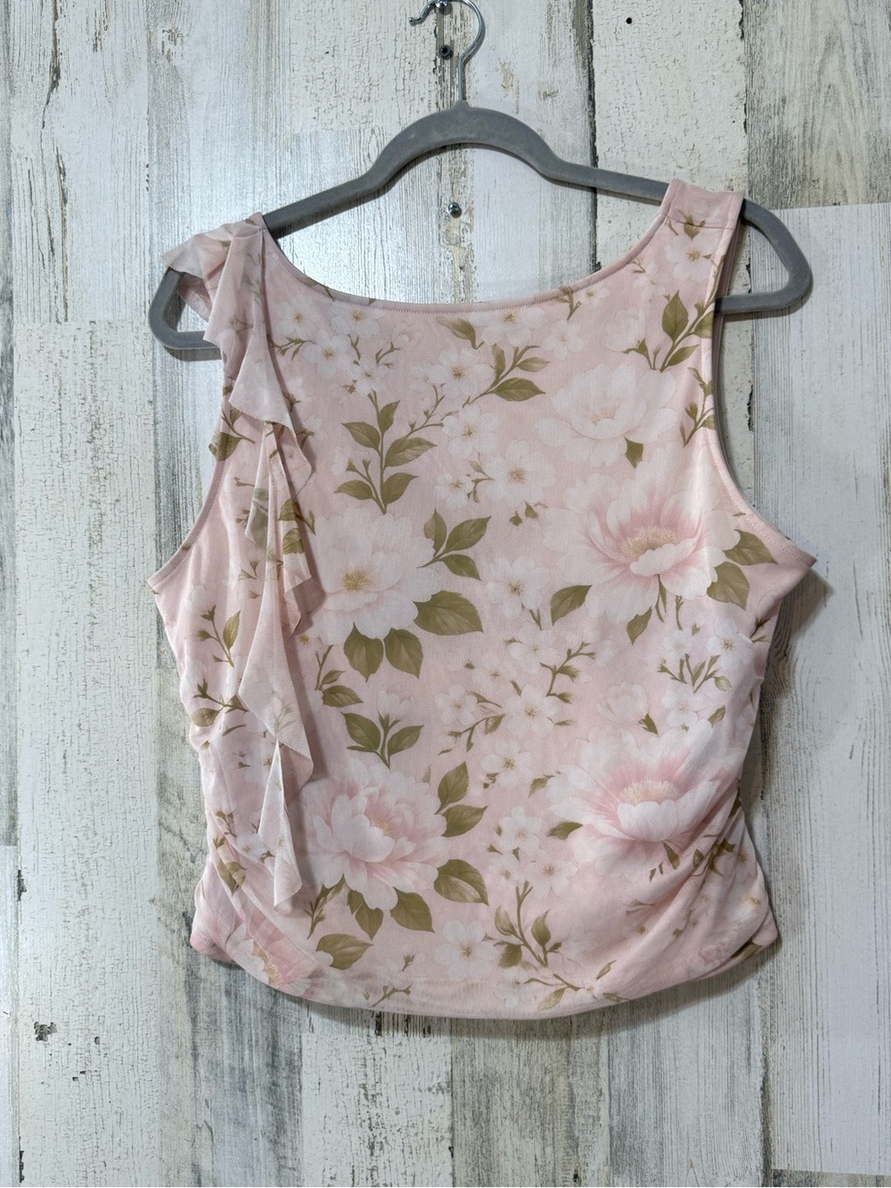 wild fable Pink Floral Ruffle Tank Top